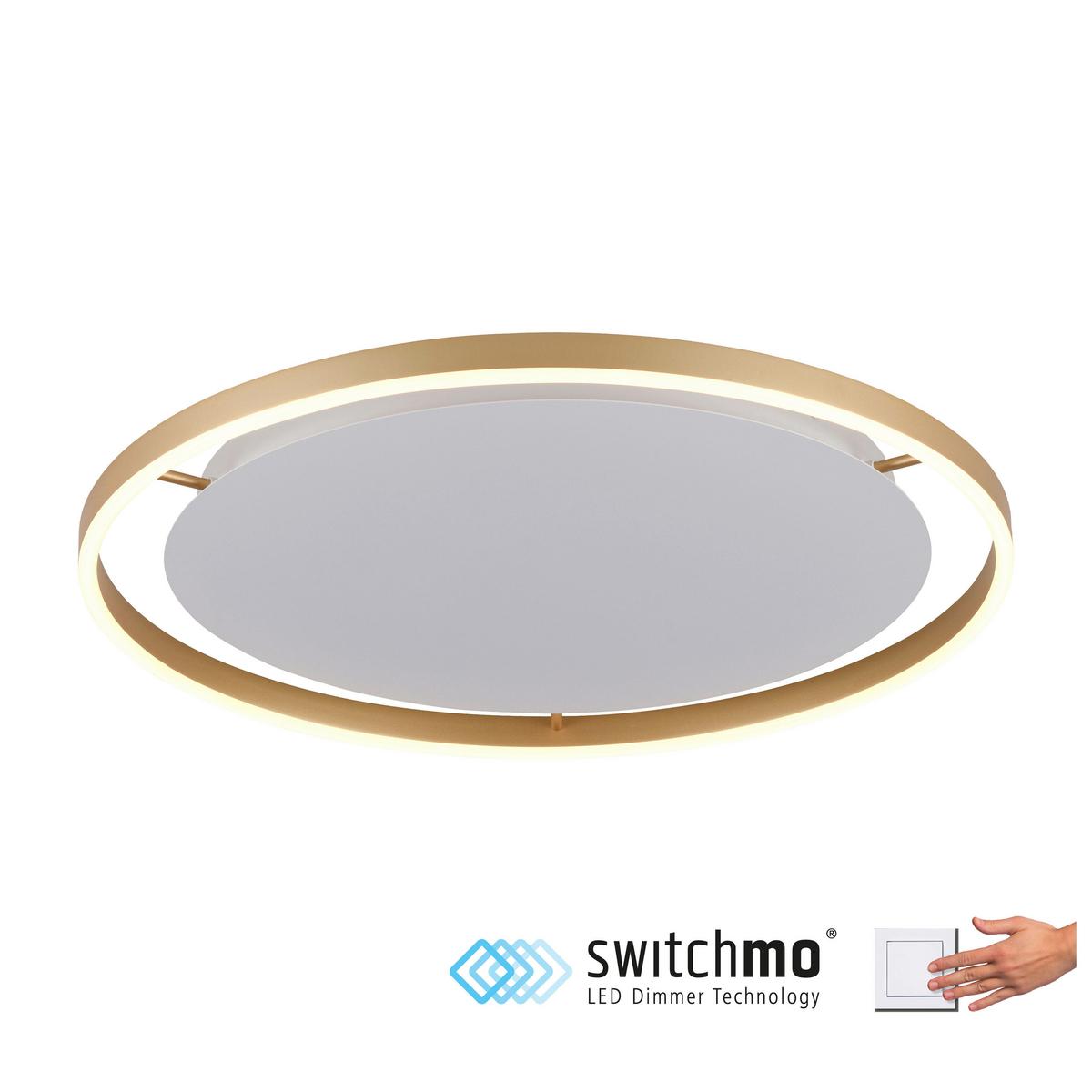 Led-deckenleuchte 15392-60 Riuts - Messingfarben, Design, Kunststoff/Metall (58,5/58,5/5,3cm)