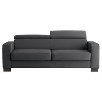 Rozkládací pohovka TREVISO, tmavě šedá, s lůžkem - tmavě šedá, Basics, dřevo (222/80-100/101cm)