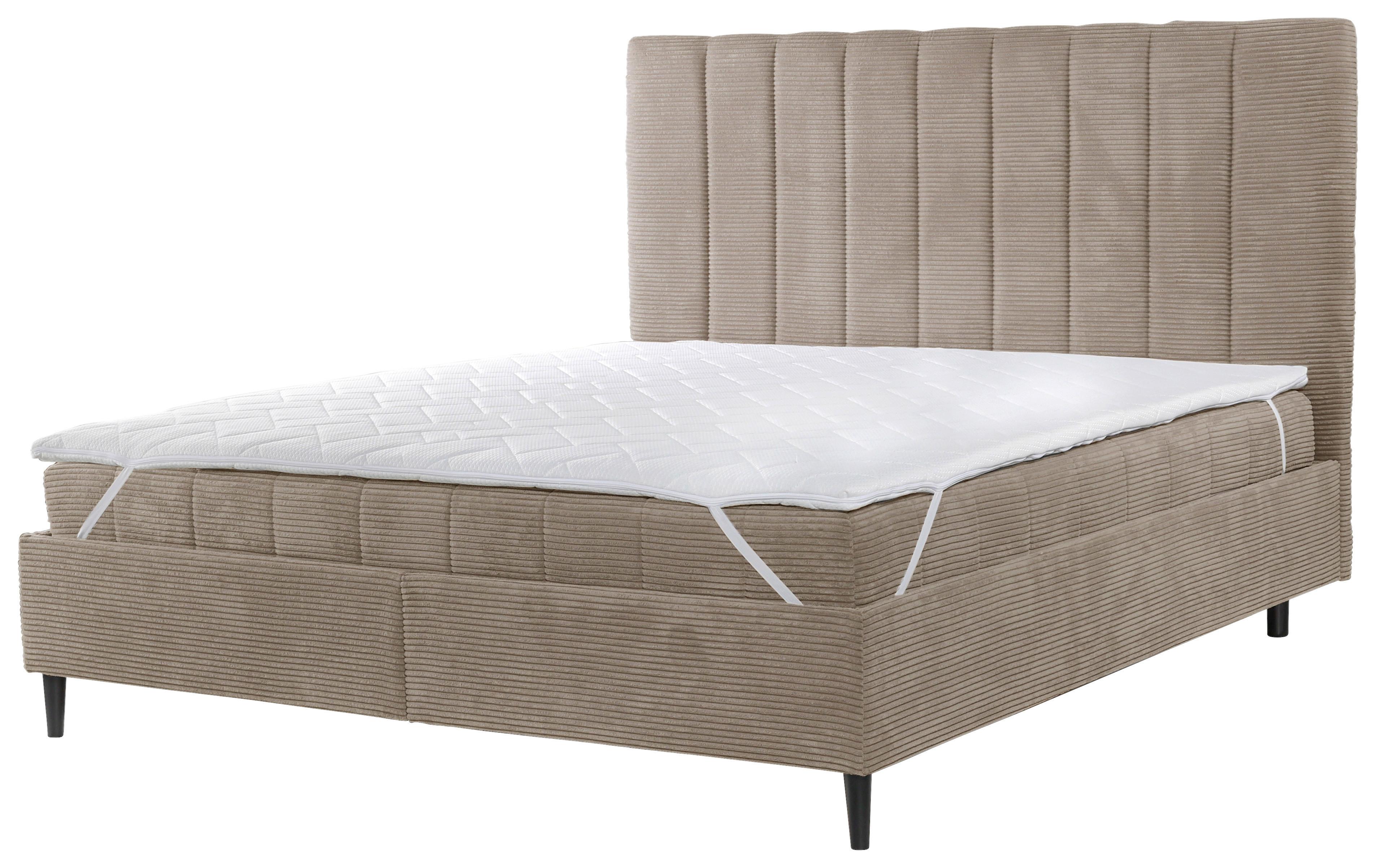 Polsterbett Mit Lattenrost Mia Beige 180x200 Cm - Beige/Creme, LIFESTYLE, Holz/Holzwerkstoff (180/200cm) - Livetastic