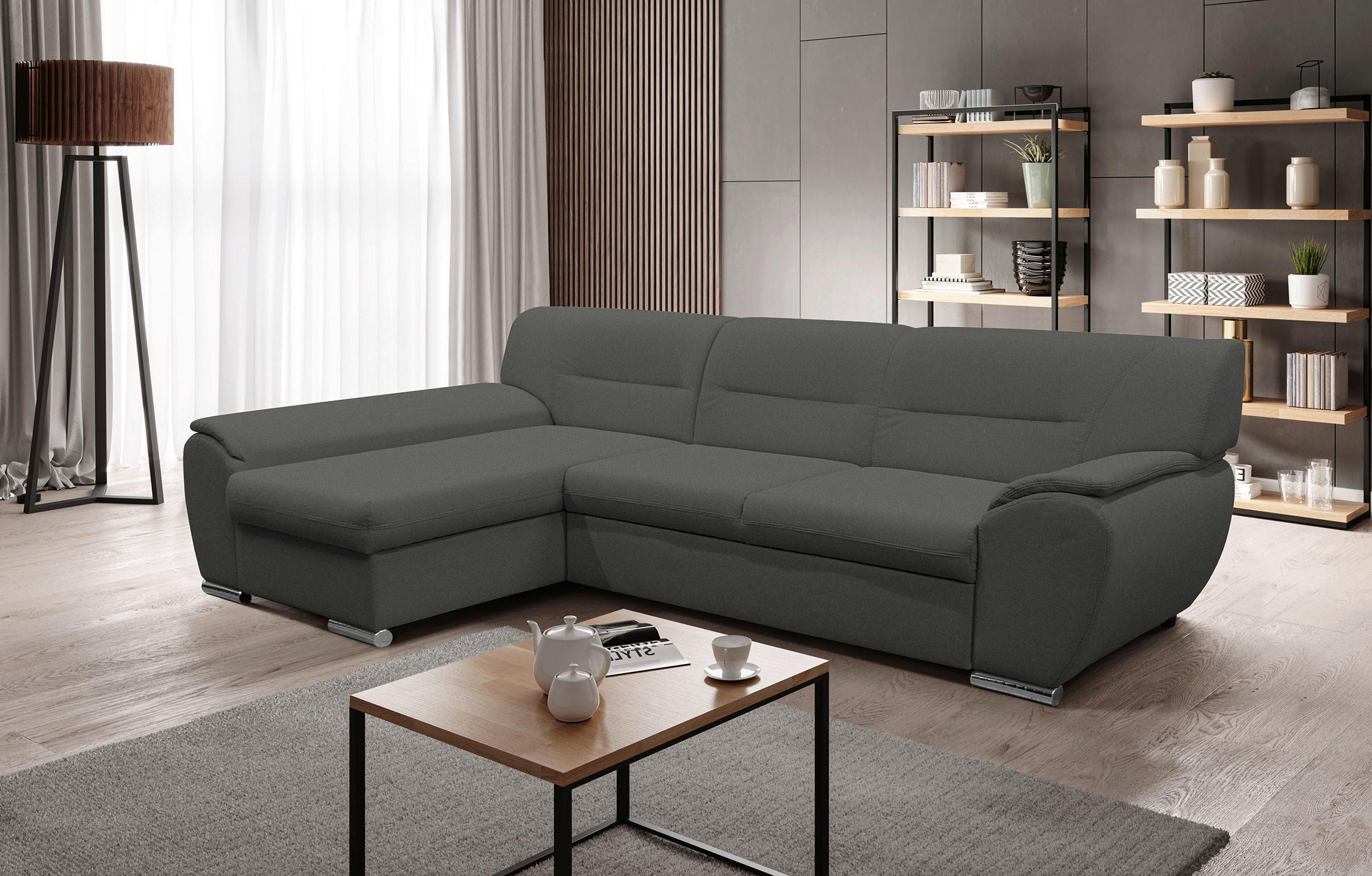 Ecksofa Mit Schlaffunktion Veratti Mit Schlaffunktion - Silberfarben/Grau, Design, Textil (167/281cm) - MID.YOU