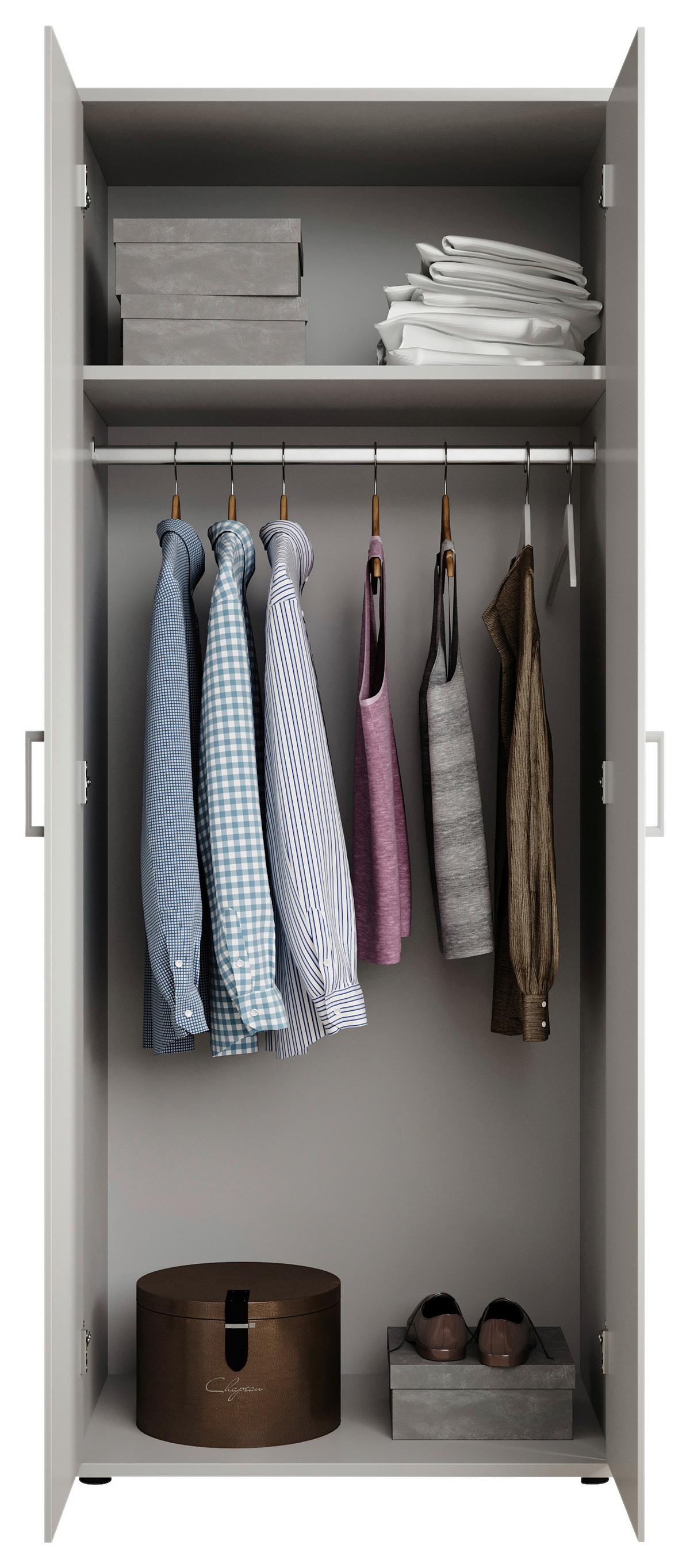 Kleiderschrank Olli Ii Weiß, B: 80 Cm - Weiß, KONVENTIONELL, Holzwerkstoff (80/196/54cm)