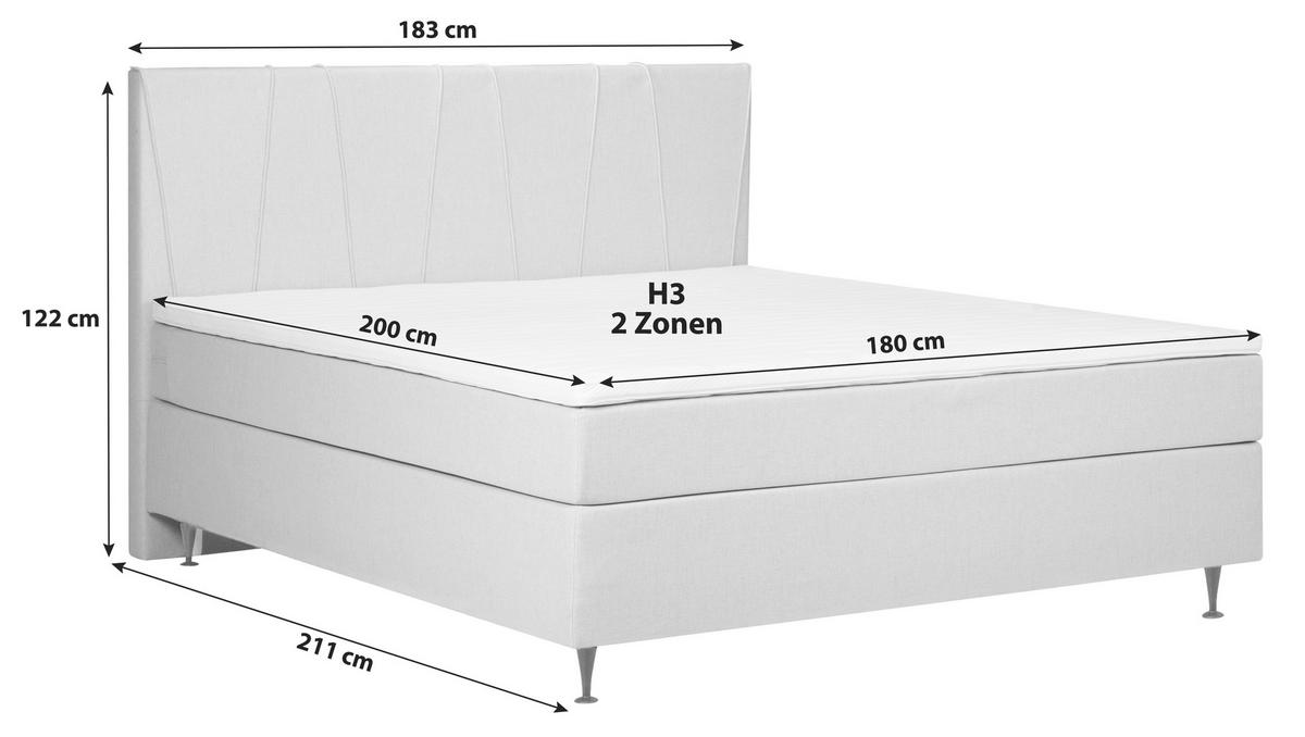 Boxspringbett Wels Terracotta 180x200 cm inkl. Topper - Terracotta/Schwarz, MODERN, Textil (180/200cm) - MID.YOU