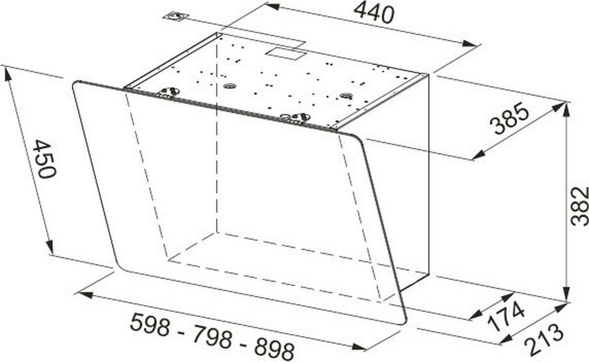 Dunstabzugshaube Lago Flg 605 Bk/Dg - Schwarz, MODERN, Glas/Metall (60/45/38,5cm) - Franke