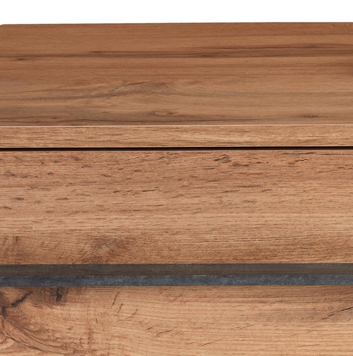 Garderobenbank Venedig B: 90 cm 1 Klappe, Wotan Eiche Dekor - Eichefarben/Schwarz, MODERN, Holzwerkstoff (90/45/38cm)