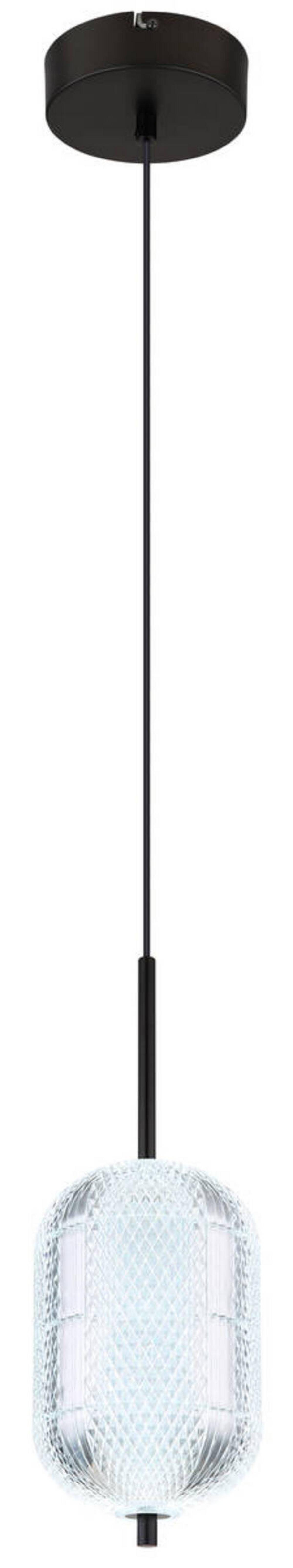 LED-Hängeleuchte 16043h - Klar/Schwarz, KONVENTIONELL, Kunststoff/Metall (15/120cm) - Globo