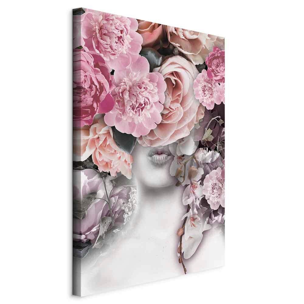 Leinwandbild Give Me Kiss Weiß Pink B: 80 cm