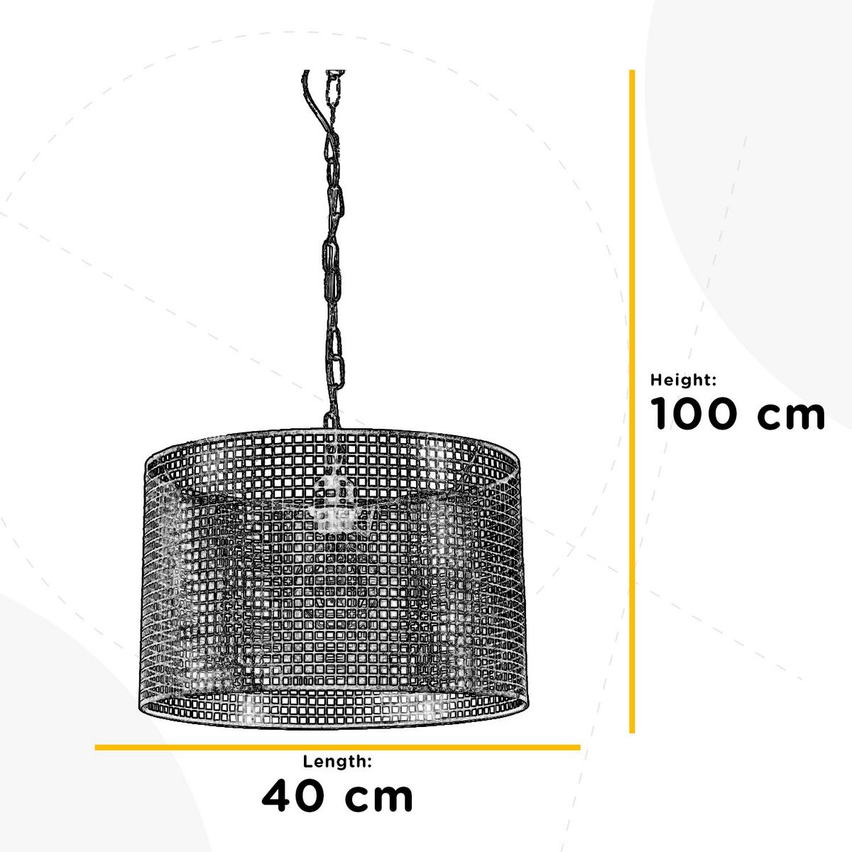 Pendelleuchte Schwarz L: 40 cm 22w - Schwarz, Design, Metall (40/40/100cm)