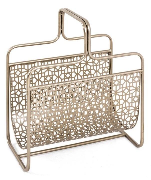 STOJAN NA NOVINY ANNI ZLATÁ - bronzová, kov (37/45/22cm) - Carryhome