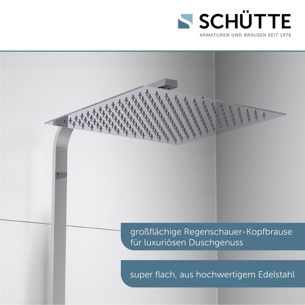 Brausegarnitur Ocean Chrom 3-Fach verstellbar Anti-Kalk - Anthrazit, Design, Metall (3/80-120/37,5cm) - Schütte
