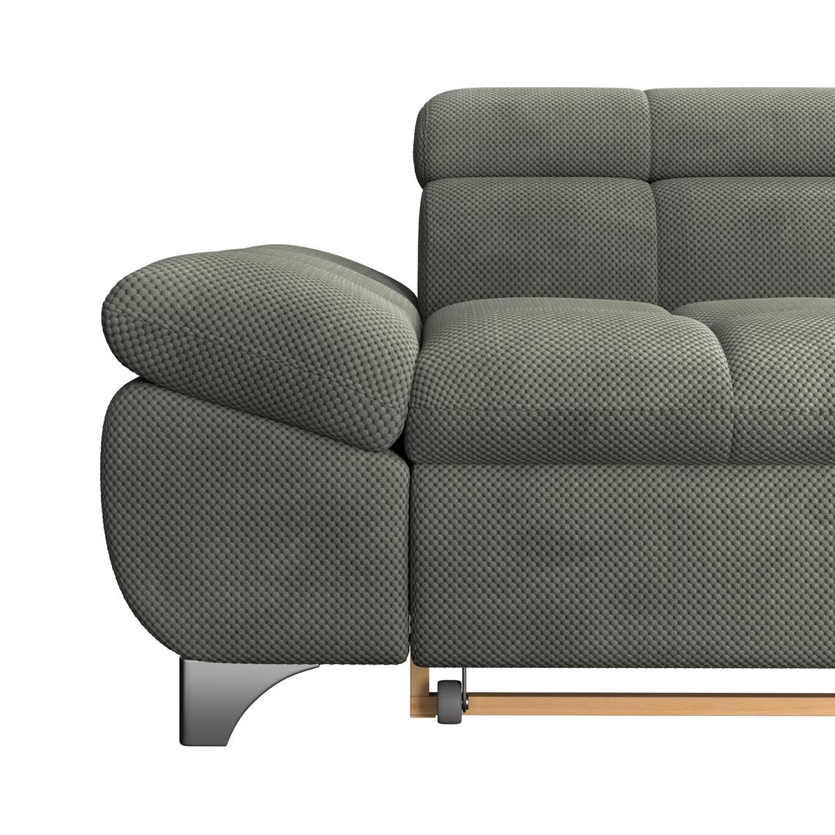 Ecksofa Gemini Grün, B: 312 cm - Chromfarben/Grün, KONVENTIONELL, Textil (312/234cm)