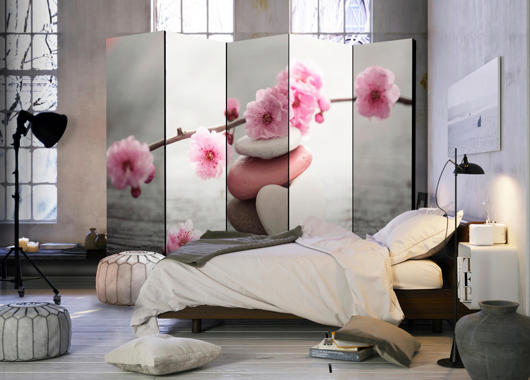 Paravent Pink Perlmutt B: 225 Cm - Pink/Perlmutt, Basics, Holz/Kunststoff (225/172/3cm) - artgeist
