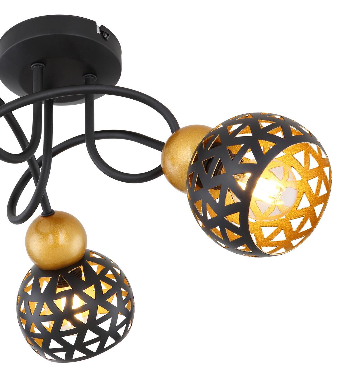 Deckenleuchte Sarra Ø 39 cm - Goldfarben/Schwarz, Basics, Metall (39/20cm) - Globo