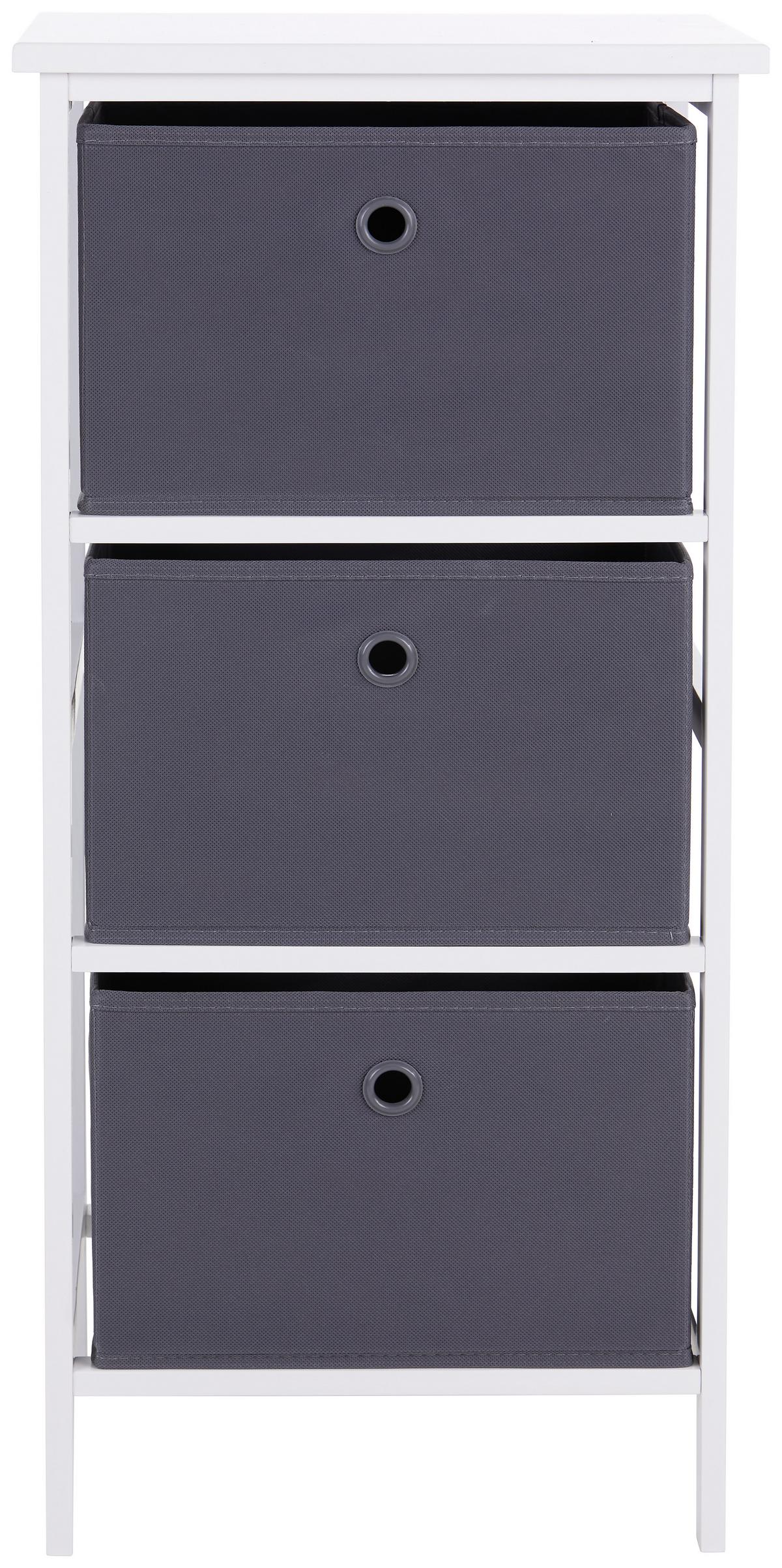 Regal Oliver 37cm Weiß/Grau - Weiß/Grau, MODERN, Holz/Holzwerkstoff (37/80/30cm)