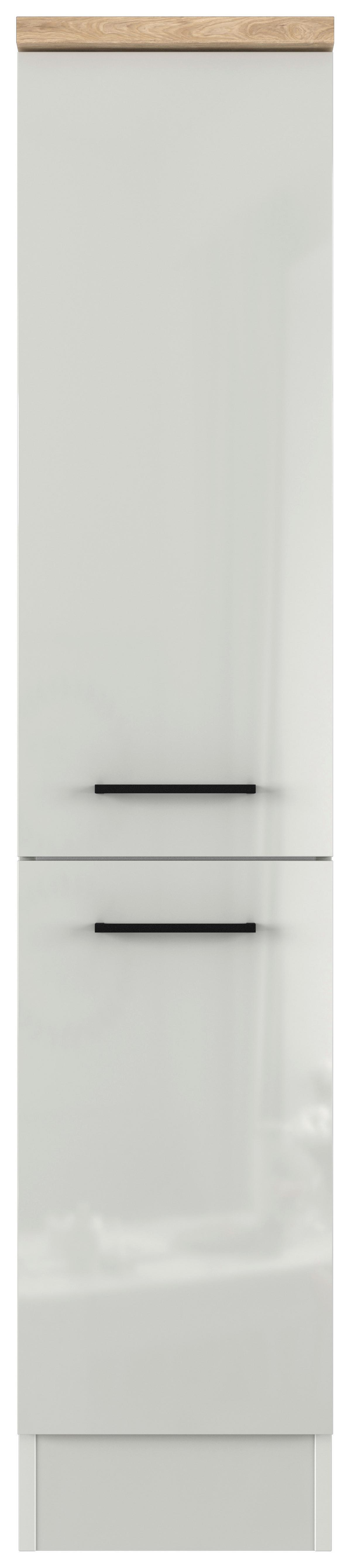 Potravinová skrinka LEVI LEVI - čierna/sivá, Modern, kov/kompozitné drevo (30/162/57cm) - FlexWell