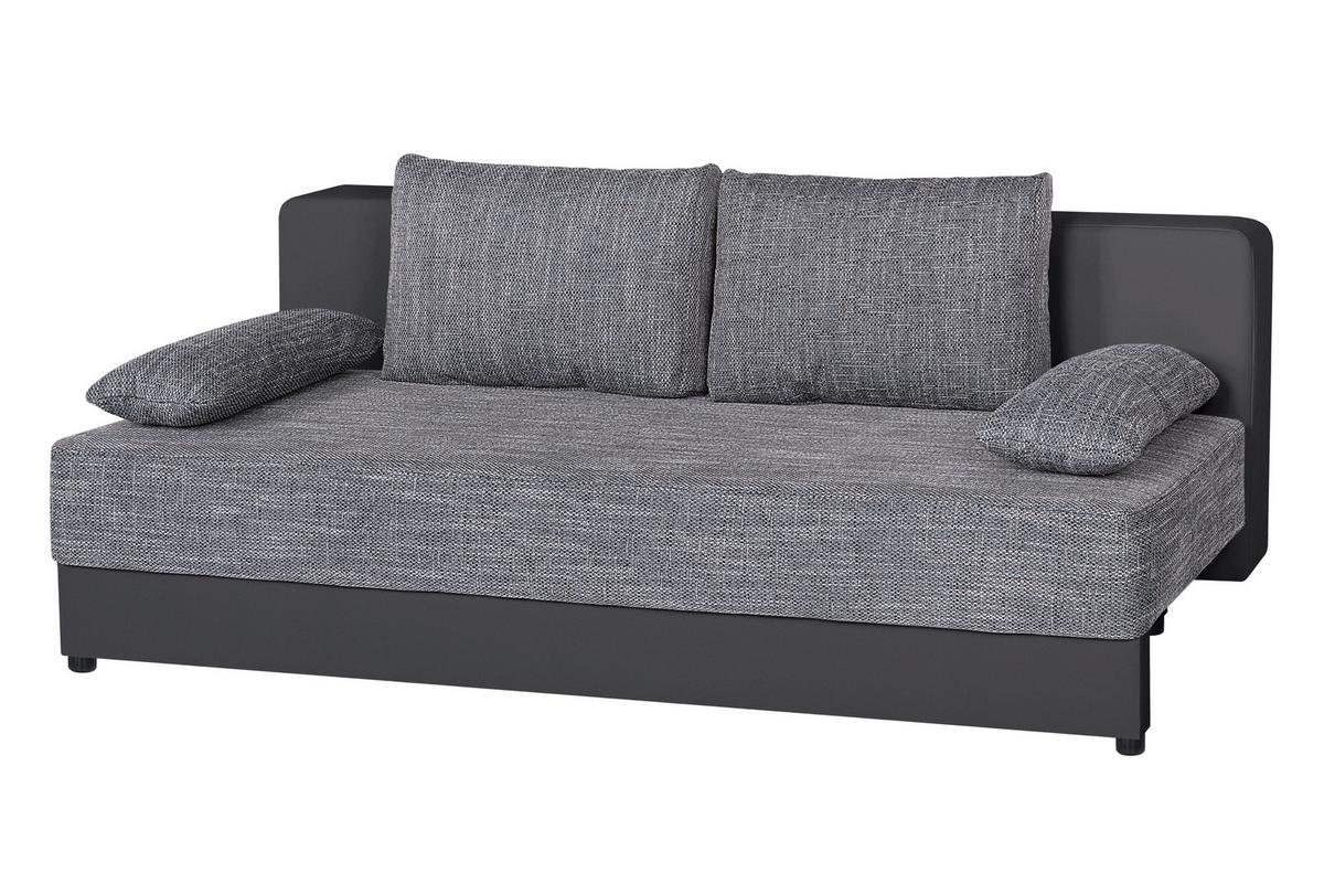 Schlafsofa Lucy Grau B: 200 Cm - Schwarz/Grau, Design, Holzwerkstoff/Textil (200/90/103cm) - P & B