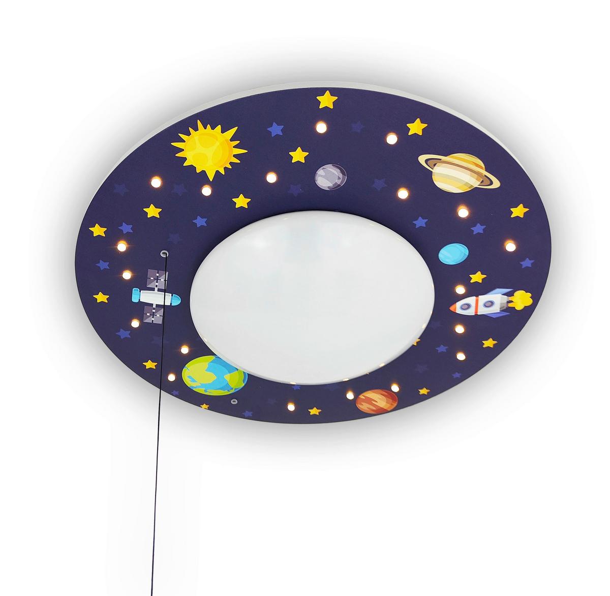 Kinderdeckenleuchte 7003 - Deckenleuchte Weltall - Multicolor/Weiß, Basics, Holzwerkstoff/Kunststoff (54/11cm) - Niermann