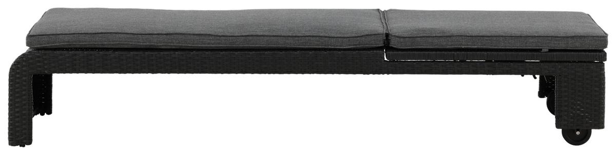 Sonnenliege London Kunststoff verstellbar - Schwarz, KONVENTIONELL, Kunststoff (60/32/196cm) - Gardenson