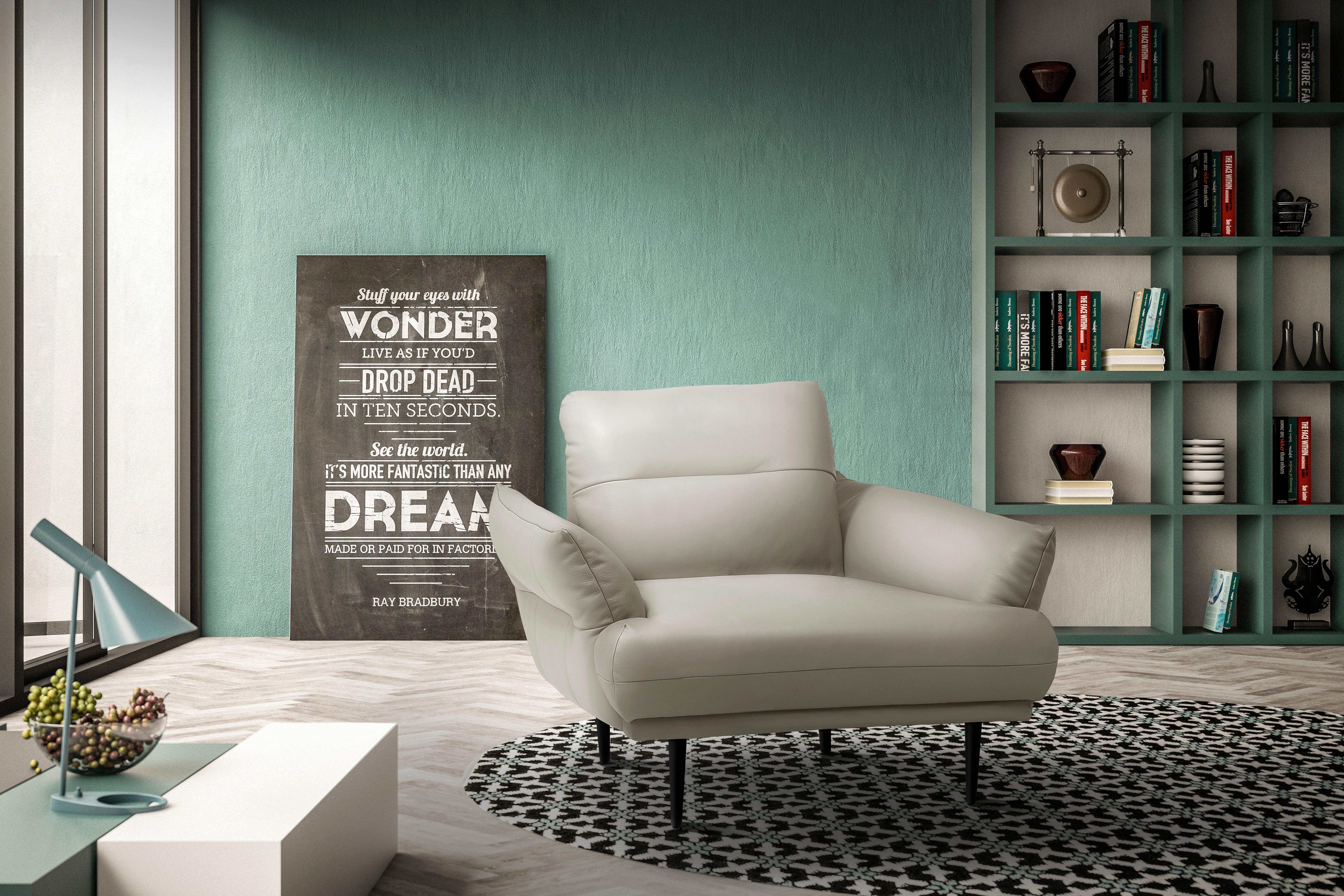 Sessel Altea Weiß B: 95 Cm - Schwarz/Weiß, Design, Textil (95/85/96cm) - Livetastic