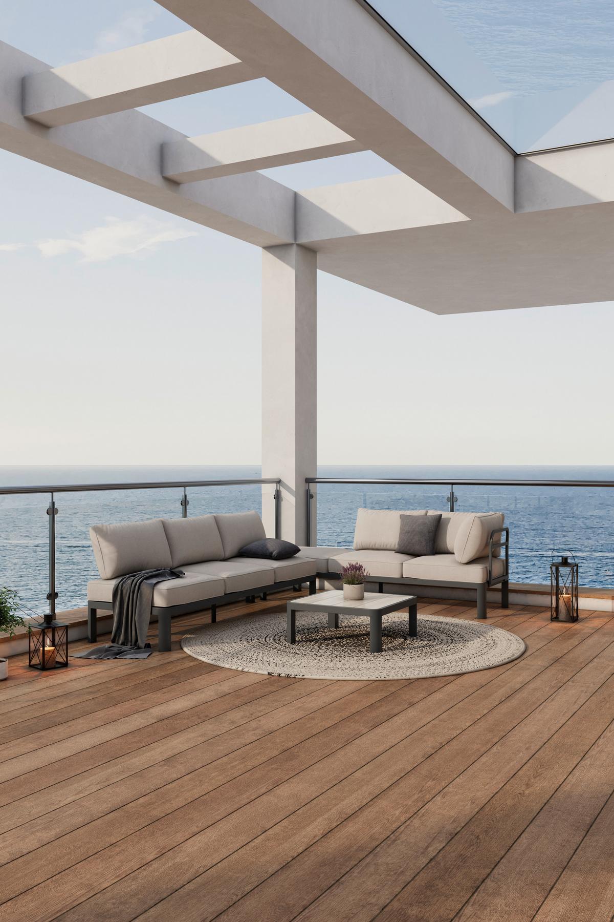 Loungegarnitur 4-Tlg Bordeaux Metall/Kunststoff mit Kissen - Dunkelgrau/Beige, MODERN, Kunststoff/Textil (300/222cm) - Beldano