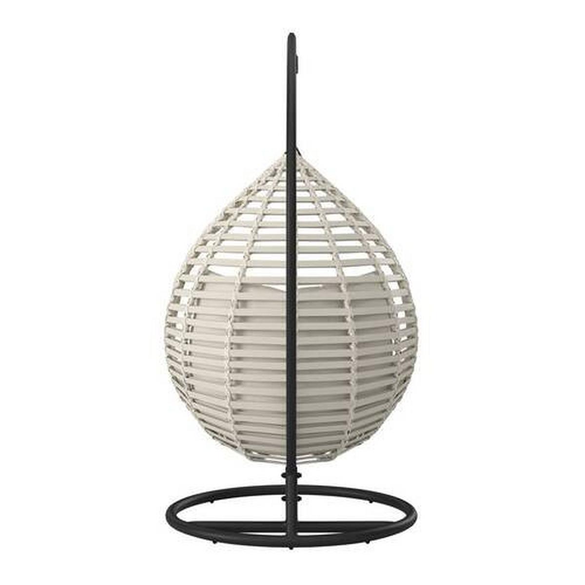 ZÁVESNÉ KRESLO NANCY - krémová/tmavosivá, Modern, kov/textil (105/196/120cm) - Bessagi Garden