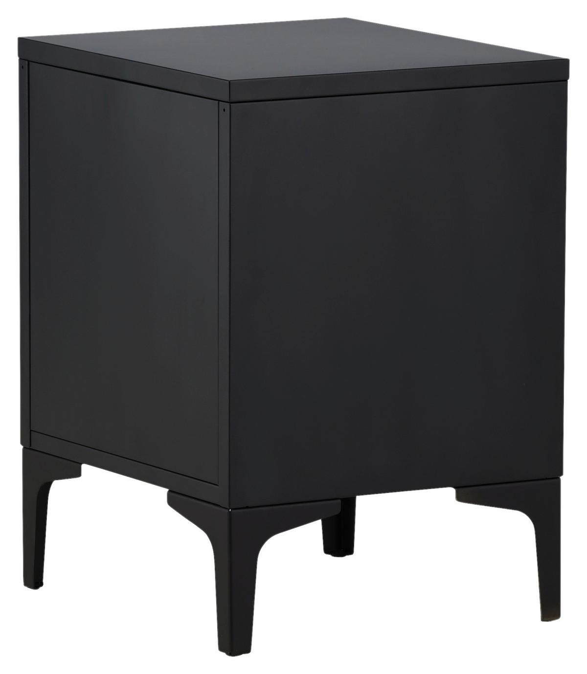 Nachttisch Piring - Schwarz, Design, Metall (45/59/40cm) - Livetastic