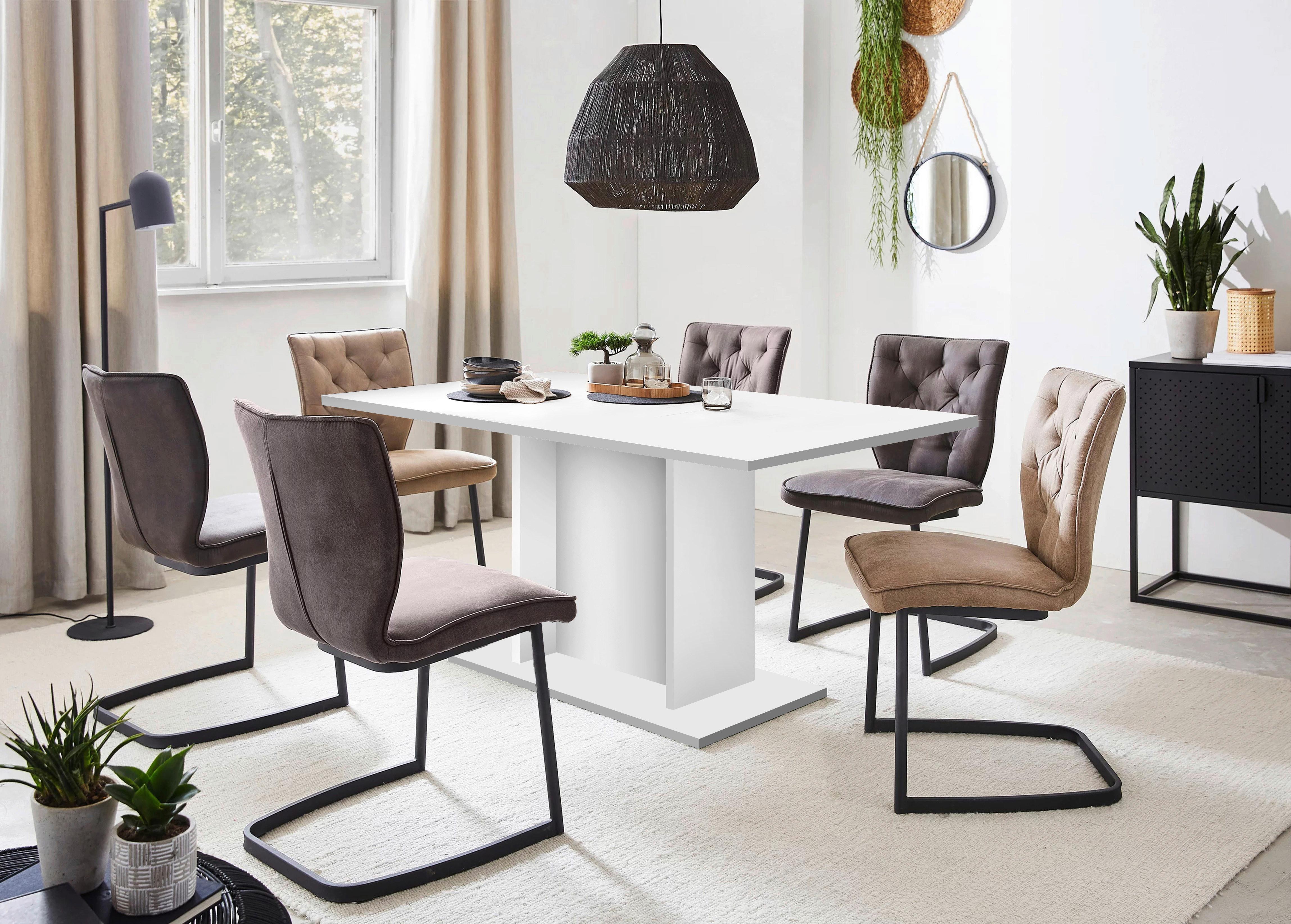 Étkezőasztal Siela - fehér, Konventionell, faalapú anyag (120/74/80cm)