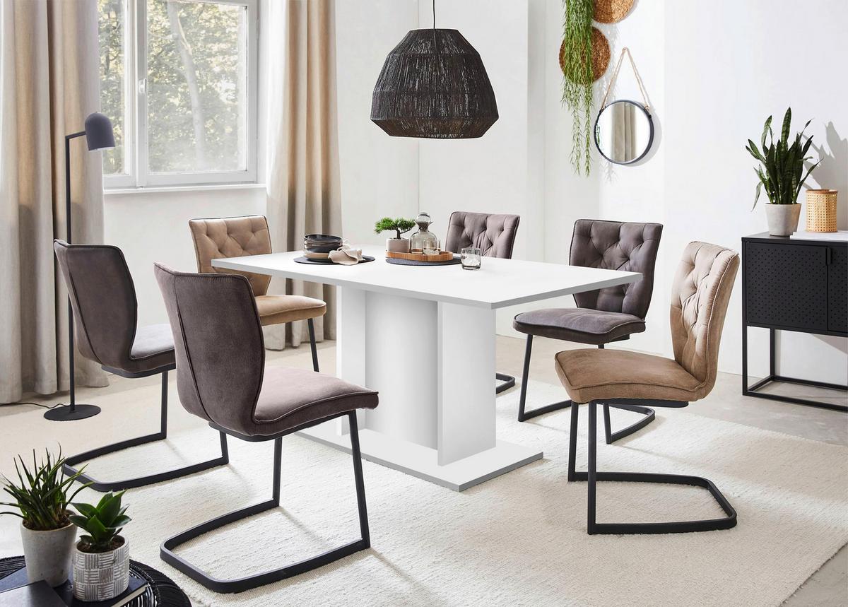 Étkezőasztal Siela - fehér, Konventionell, faalapú anyag (120/74/80cm)