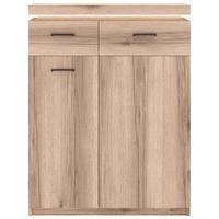 Komoda VANCOUVER - barvy dubu/antracitová, Moderní, kov/kompozitní dřevo (75/99/38cm)