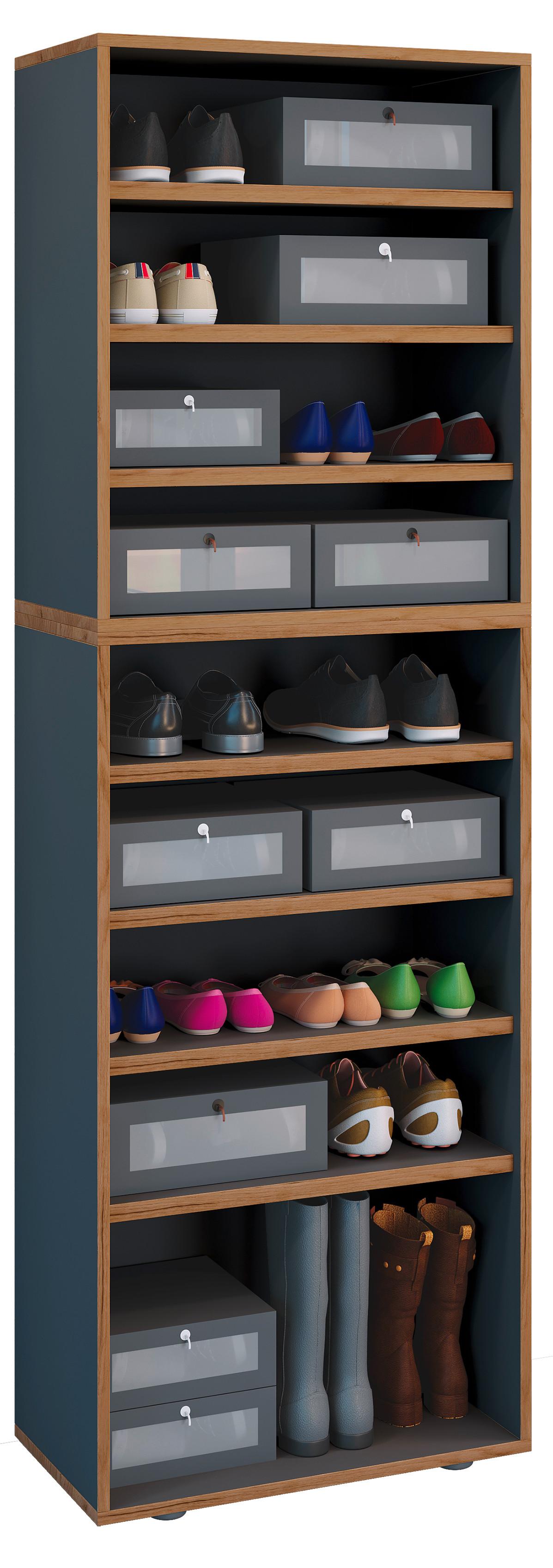 Schuhregal Salia Anthrazit/honigeiche B: 60 Cm - Honigeiche/Anthrazit, Design, Holzwerkstoff (60/183/33cm) - MID.YOU