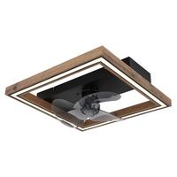 DECKENVENTILATOR 03659 - Dunkelbraun/Opal, Natur, Holzwerkstoff/Kunststoff (44/44/13,5cm) - Globo