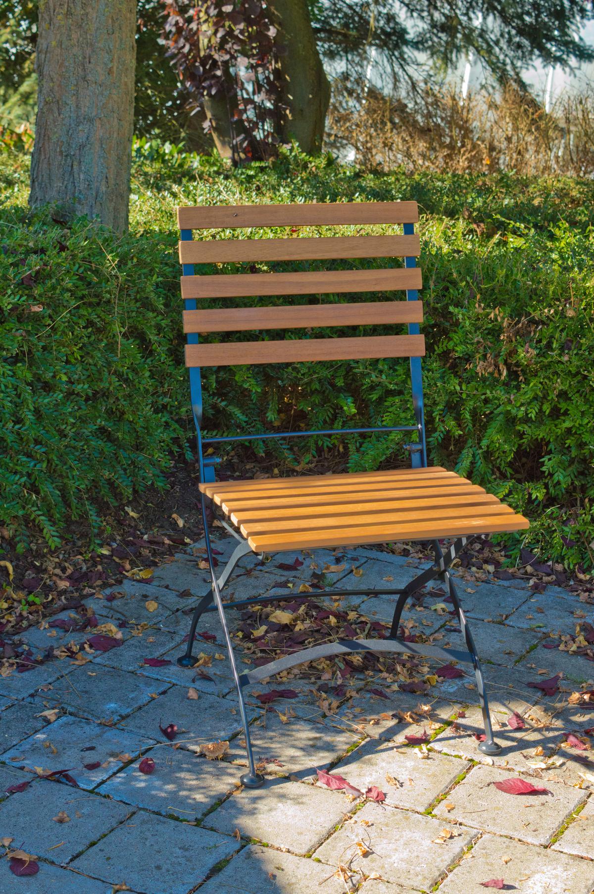 Gartensessel Klappbar Acamp Holz/Metall - Anthrazit/Akaziefarben, Basics, Holz/Metall (45/89/58cm) - Gardenson