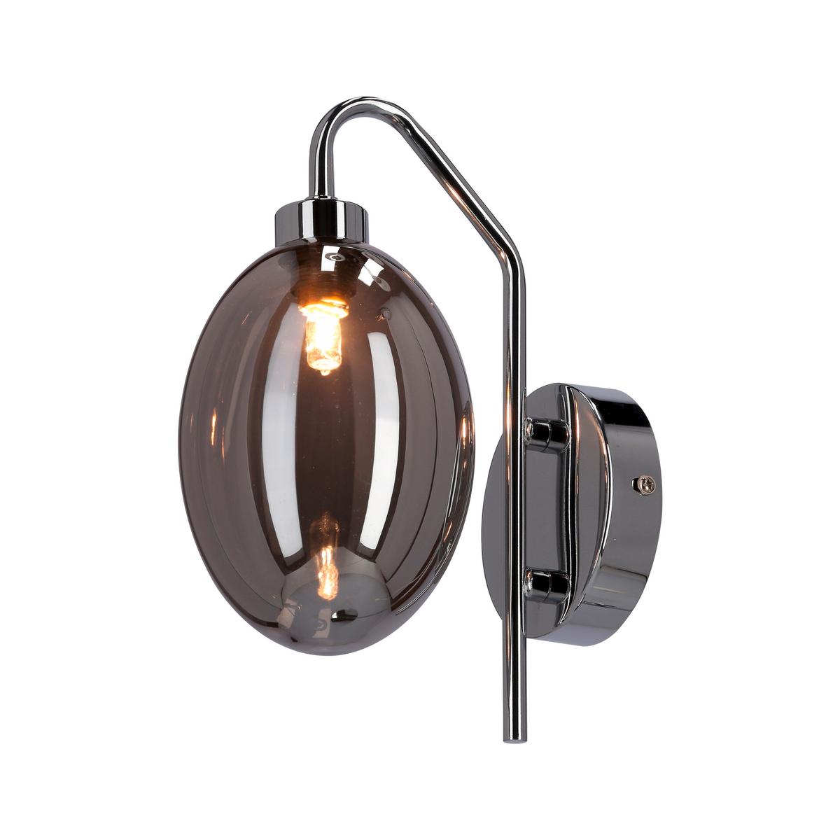 Wandleuchte 50401225 Lukka - Chromfarben/Edelstahlfarben, Design, Glas/Metall (17/10/25cm)