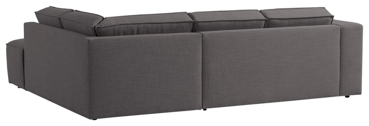 Ecksofa Dice Dunkelgrau 275x220 cm - Dunkelgrau/Schwarz, MODERN, Textil (275/220cm) - Trendmanufaktur