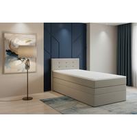 Boxspringbett Siam 2 90x200 Beige - Beige/Schwarz, MODERN, Holzwerkstoff/Textil (90/200cm) - MID.YOU