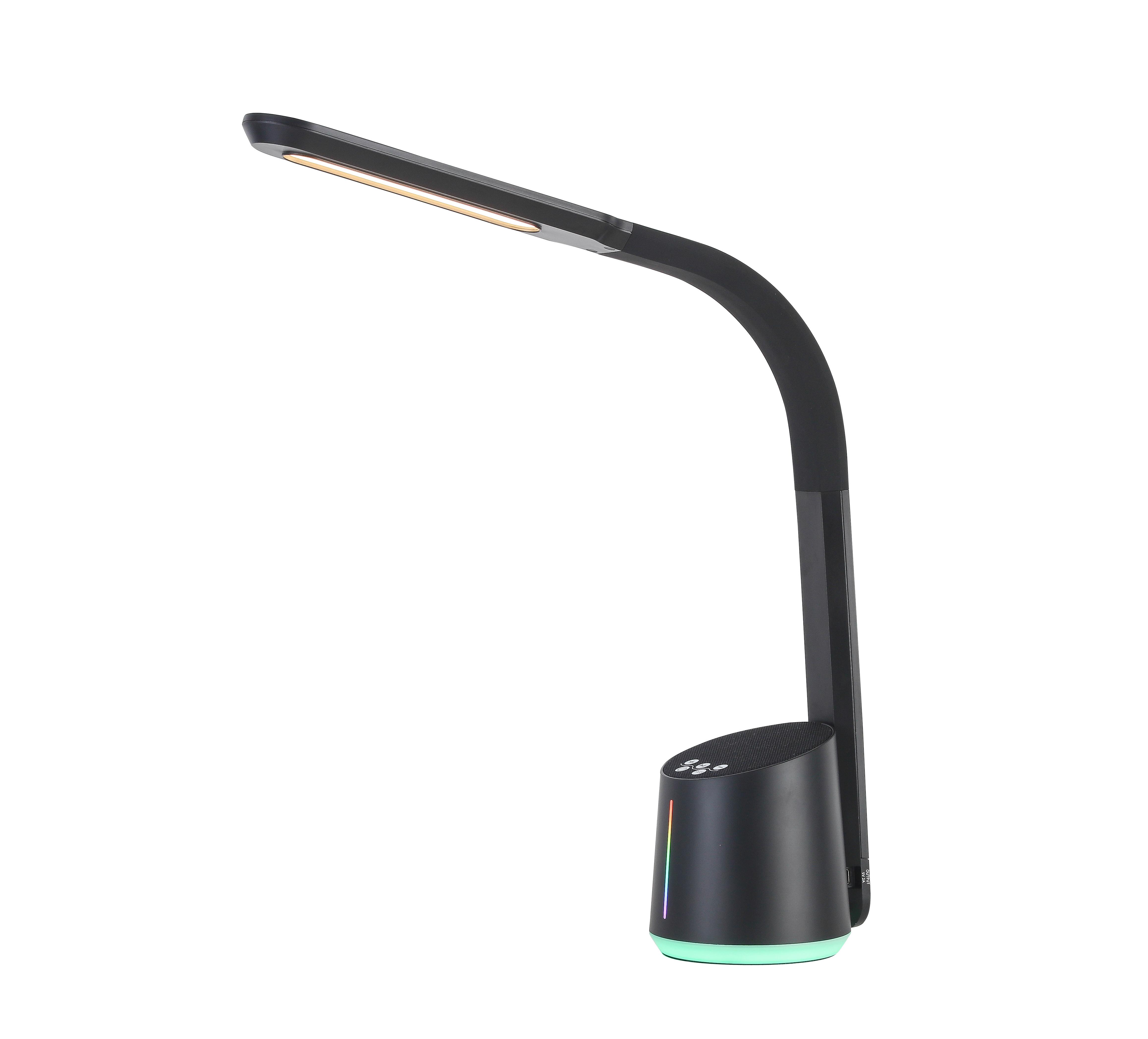 Led Lampa Na Písací Stôl Teodoro, 42/42cm - čierna, Moderný, plast (12/39/42cm) - Premium Living