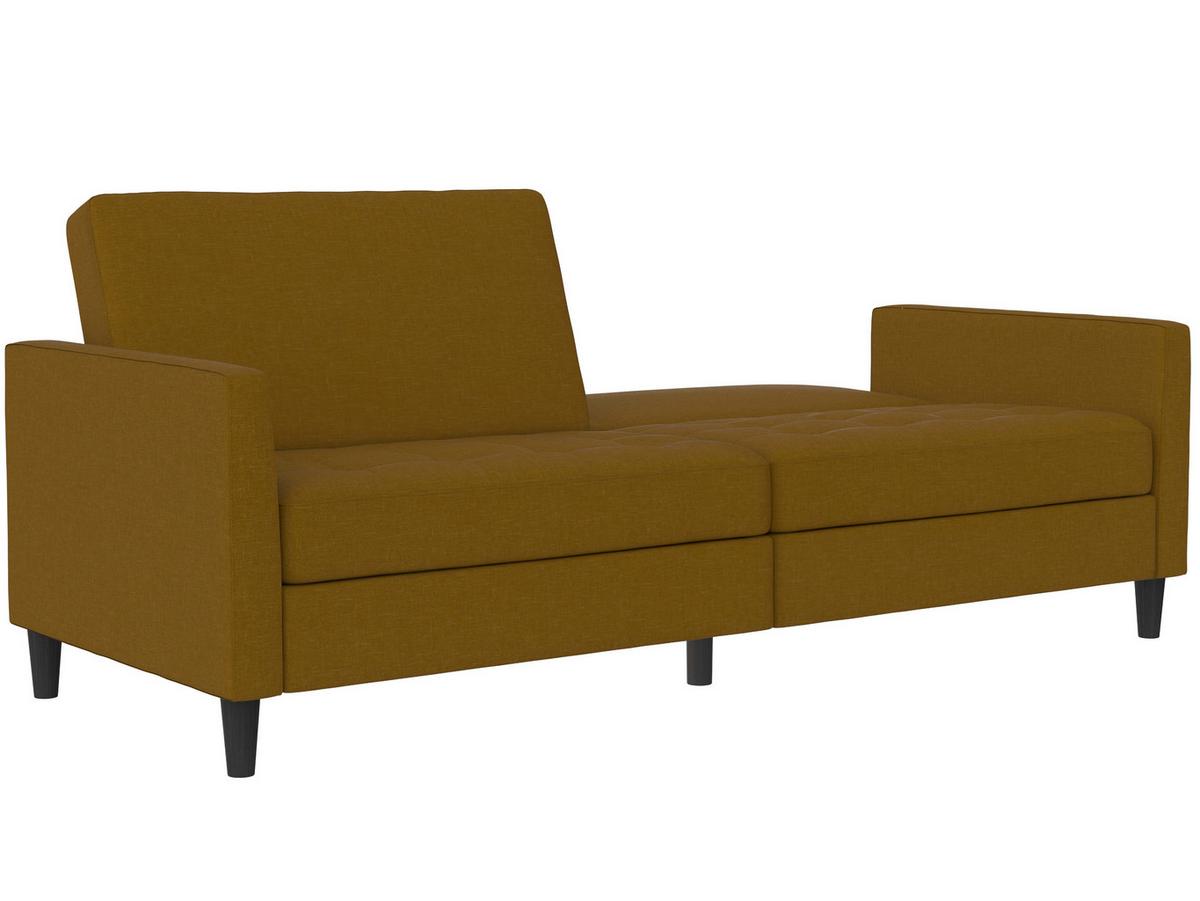 Schlafsofa Palermo Currygelb, mit Schlaffunktion - Currygelb/Schwarz, Basics, Textil (207/86/86cm) - Livetastic