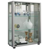 Vitrine Sintalo Silberfarben B: 60 Cm - Silberfarben, MODERN, Glas/Holzwerkstoff (60/80/25cm) - MID.YOU