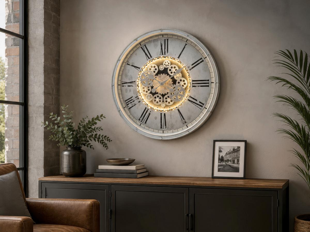 Wanduhr Glas/Kunststoff Schwarz/Weiß - Schwarz/Weiß, Basics, Glas/Kunststoff (76/76cm) - Globo