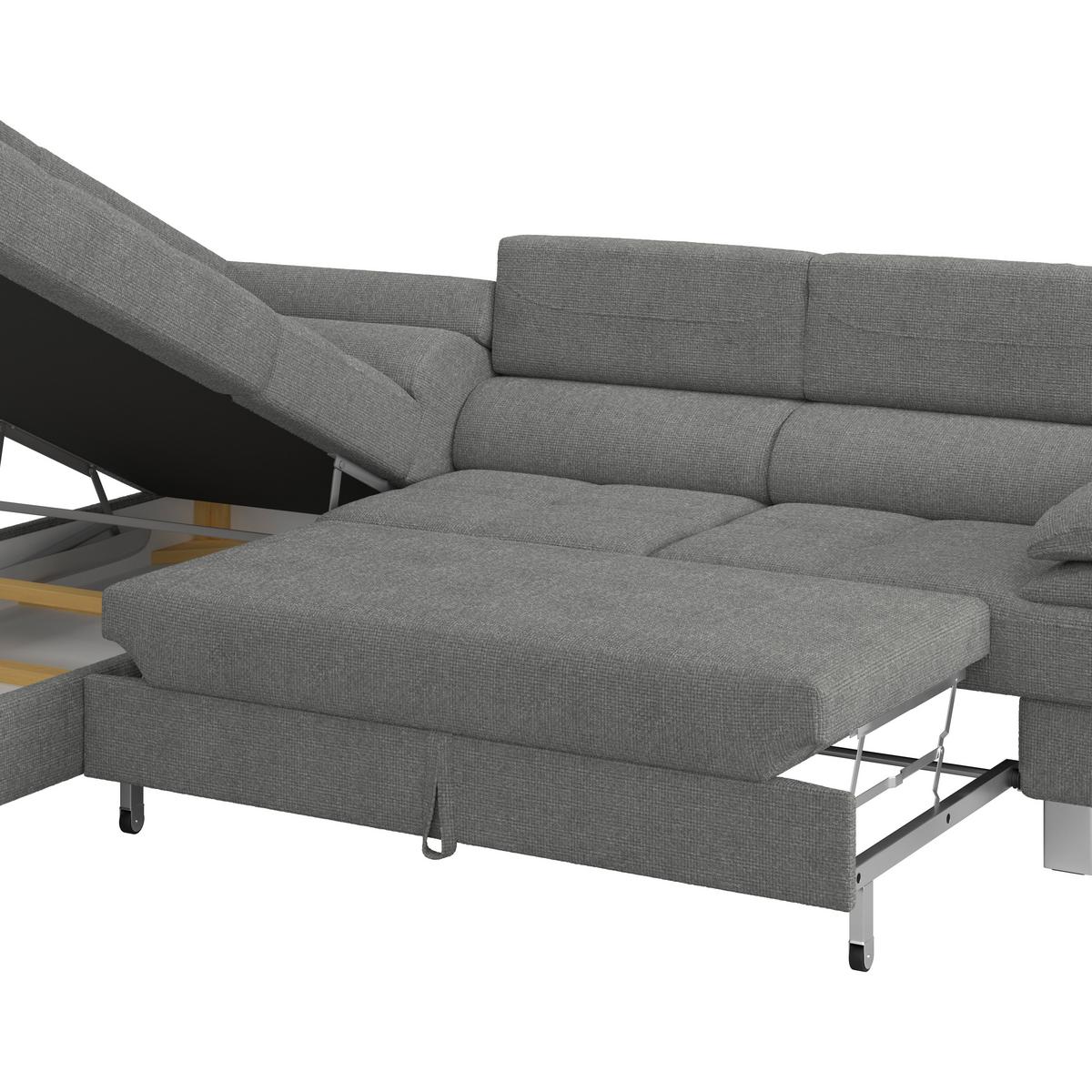 Ecksofa Savona - Dunkelgrau, MODERN, Textil (230/270cm) - Ondega