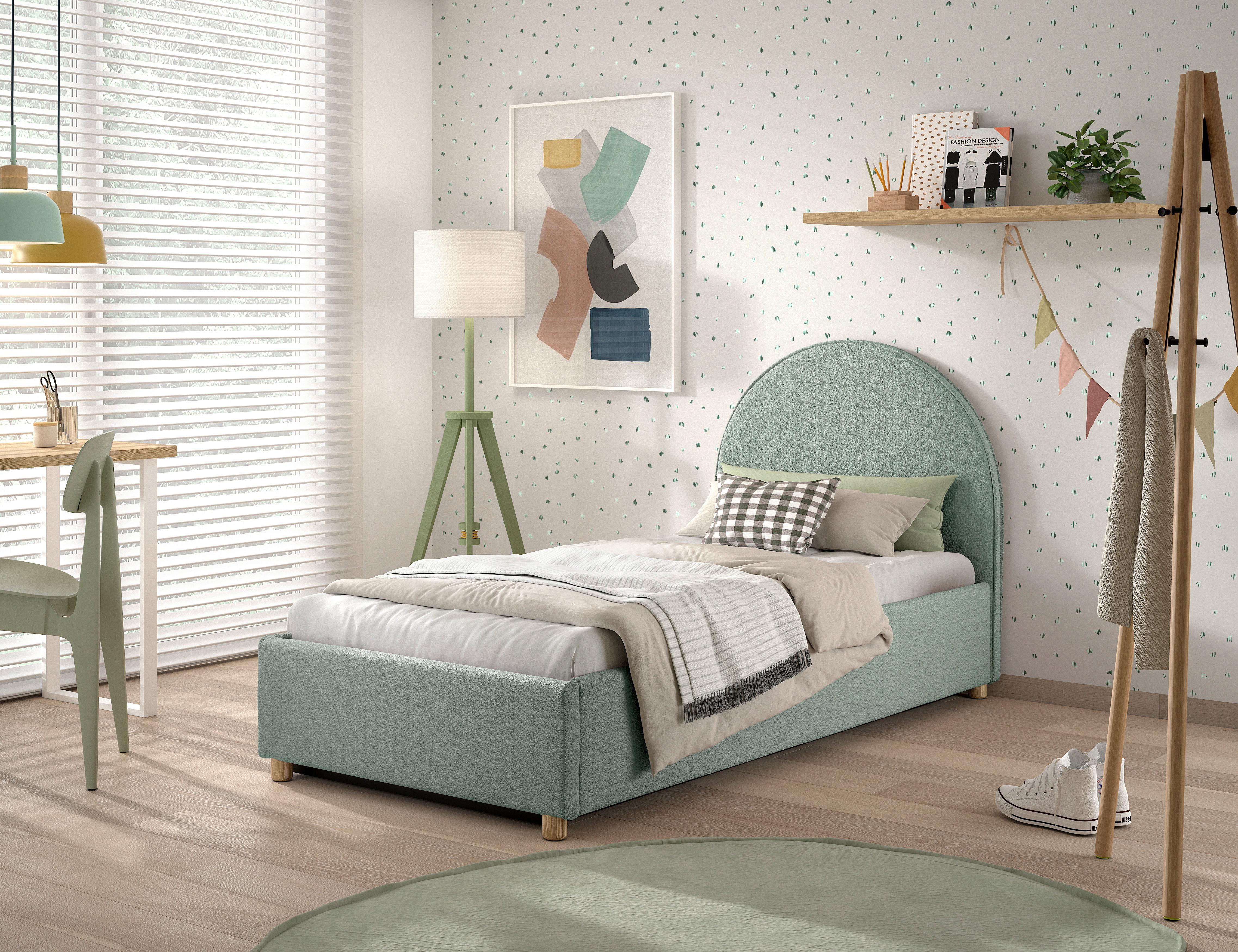 KINDER-/JUNIORBETT Moon Grün 90x200cm - Naturfarben/Grün, ROMANTIK / LANDHAUS, Holz/Textil (90/200cm) - Vipack