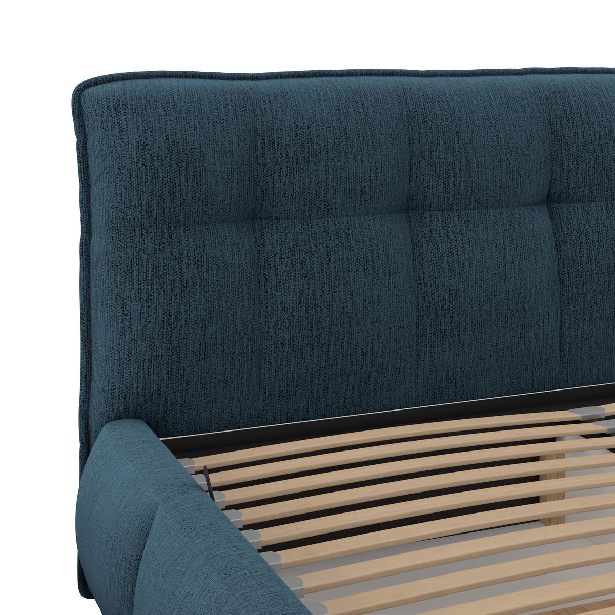 Polsterbett LIMO Dunkelblau 160x200 cm - Schwarz/Dunkelblau, KONVENTIONELL, Holz/Holzwerkstoff (160/200cm) - James Wood