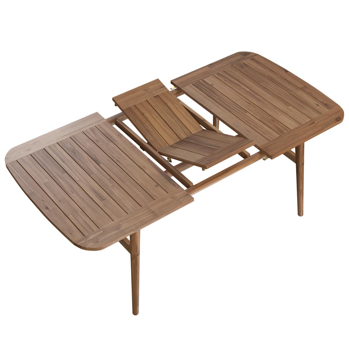 ZAHRADNÍ STŮL NICOLA - barvy vlašských ořechů, Moderní, dřevo (160-200/100/76cm) - Bessagi Garden