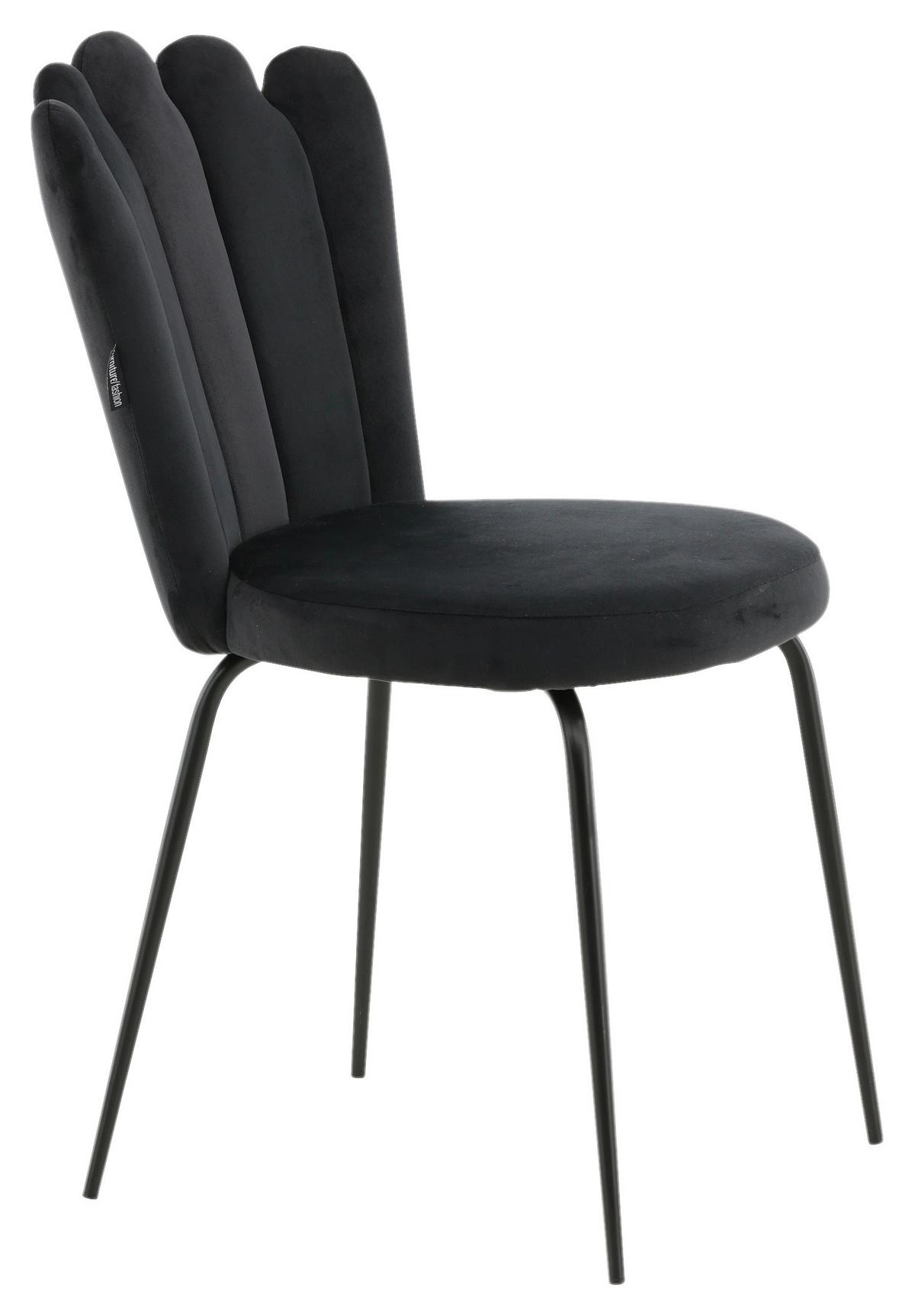 Stuhl-Set Limhamn - Schwarz, Design, Textil/Metall (44,5/82,5/54cm) - Livetastic