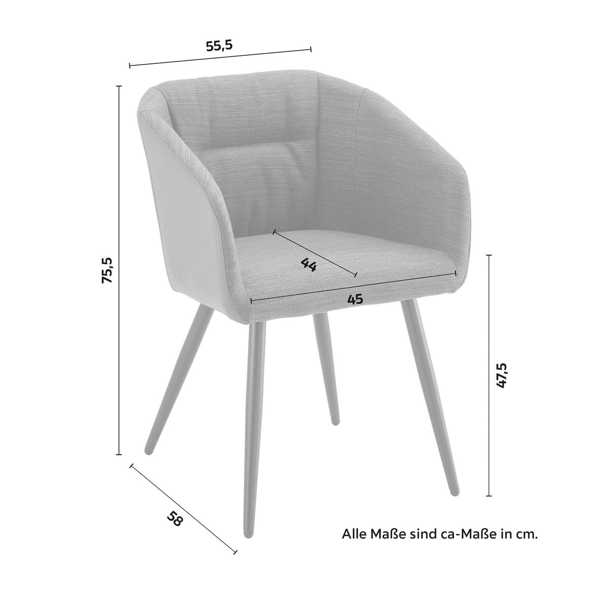 Jídelní židle Bianco pravá kůže hnědá - černá/tmavě šedá, Moderní, kov/dřevo (55,5/75,5/58cm) - Bessagi Home
