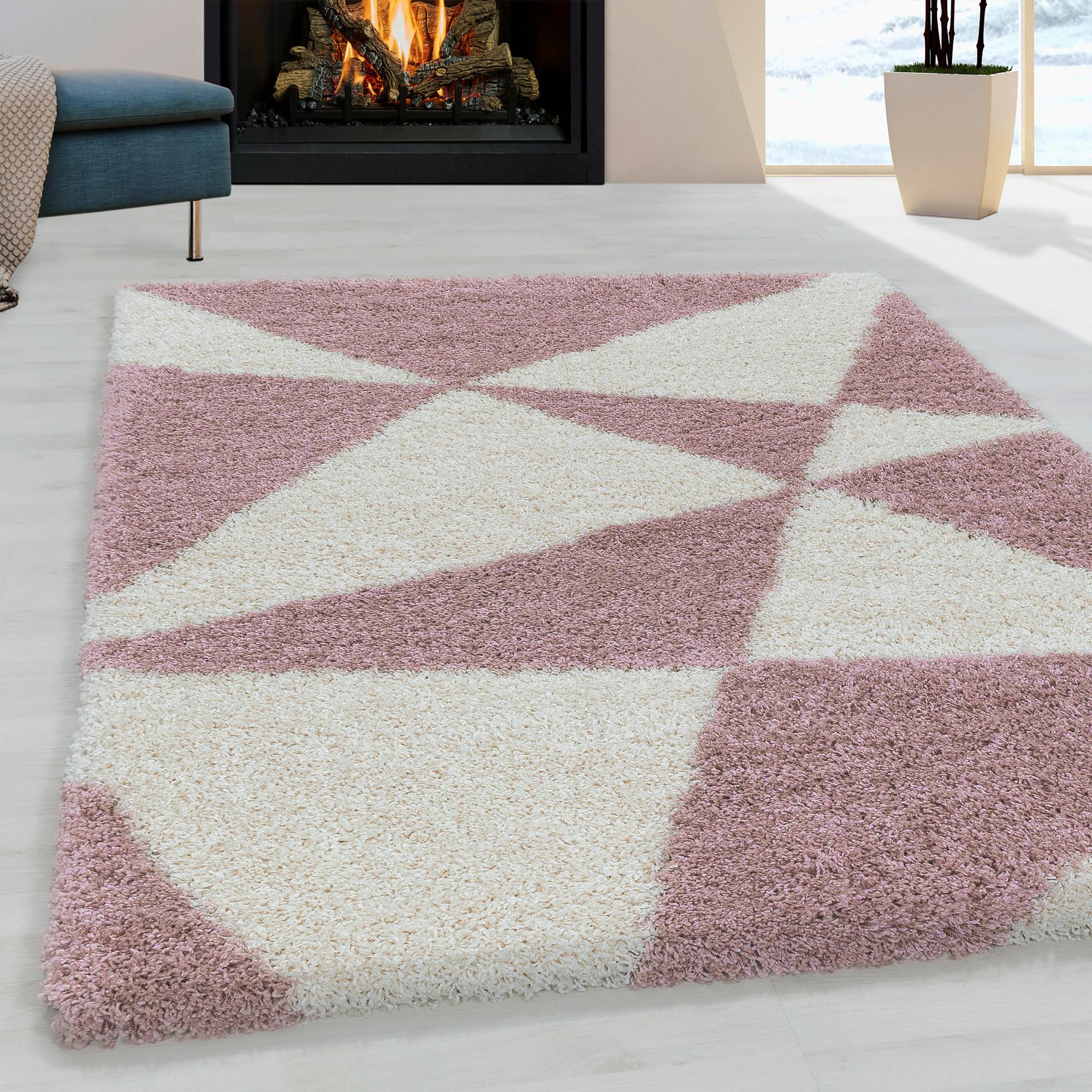 Hochflor Teppich Rosa Naturfaser Tango 280x370 cm - Rosa, Design, Textil (280/370cm)