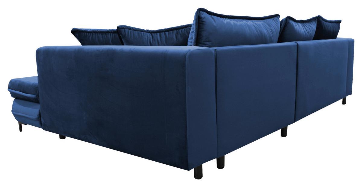 Eckschlafsofa Bello Royalblau Schlaffunktion Ottomane Rechts - Blau/Royalblau, Design, Textil (277/187cm) - Livetastic