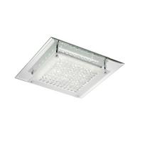 LED-Deckenleuchte Antilia Klar Chromfarben L: 28 cm - Klar/Chromfarben, Design, Glas/Metall (28/28/7cm)