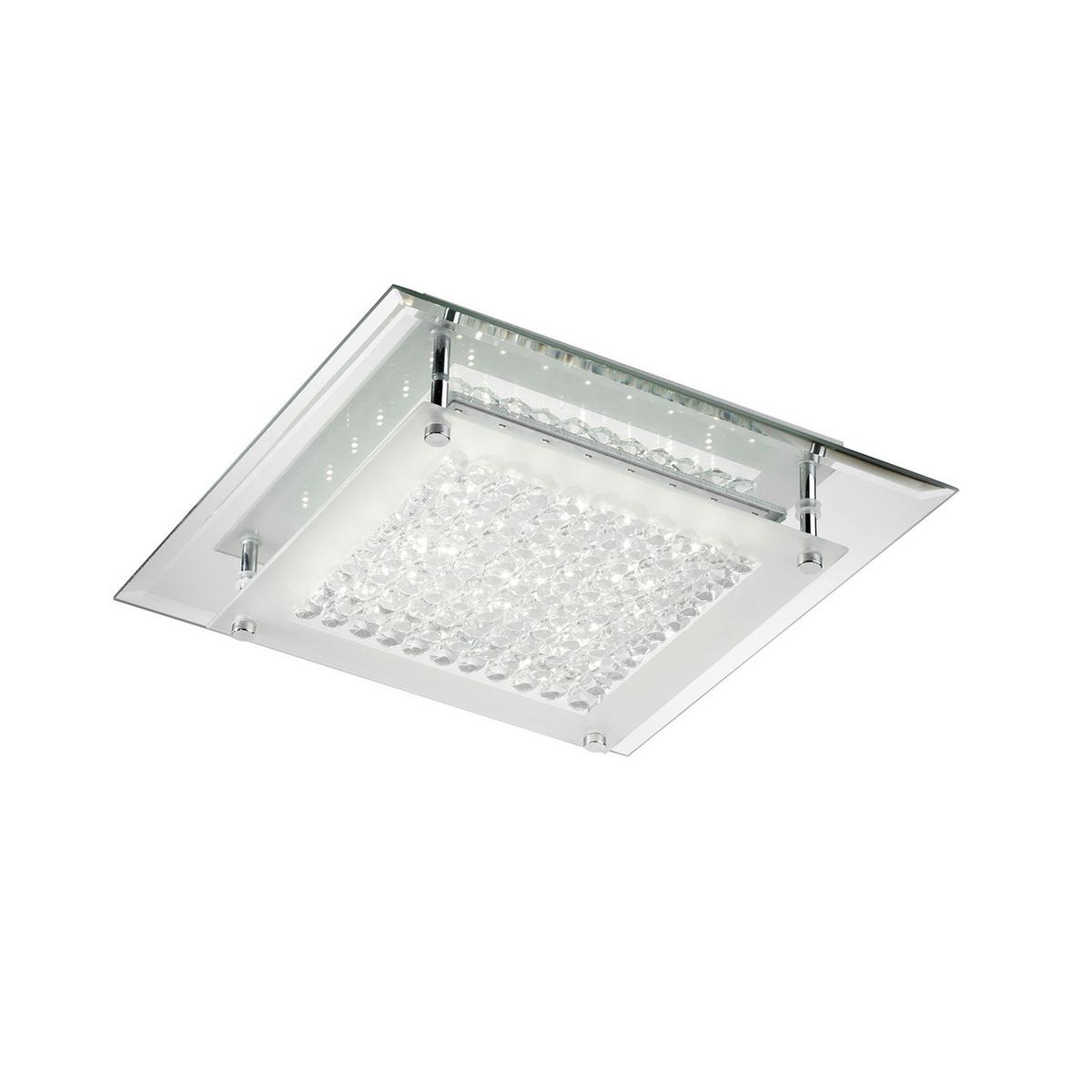 LED-Deckenleuchte Antilia Klar Chromfarben L: 28 cm - Klar/Chromfarben, Design, Glas/Metall (28/28/7cm)