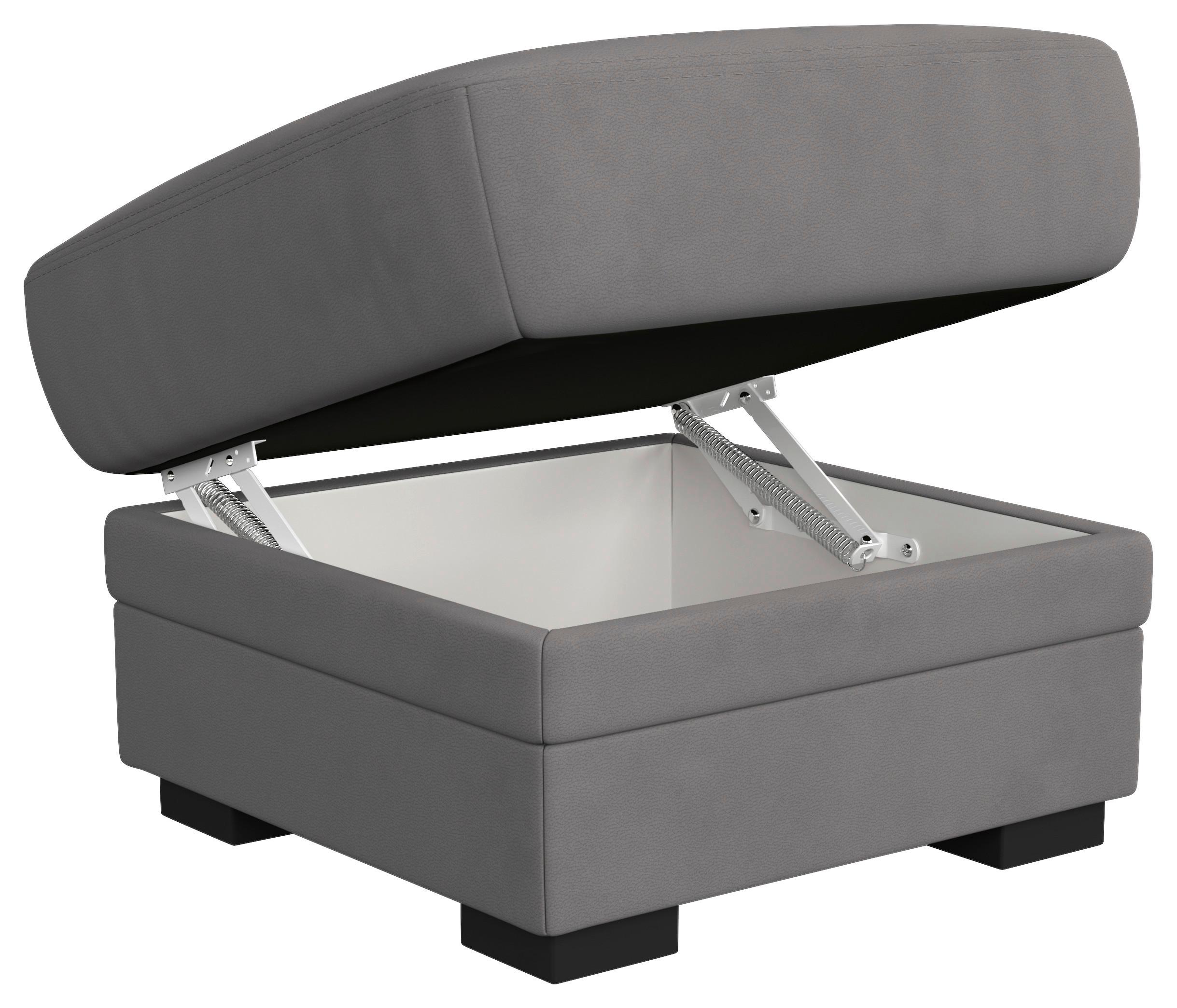 Hocker Marcus - Hellgrau/Schwarz, Basics, Textil (68/45/68cm) - MID.YOU