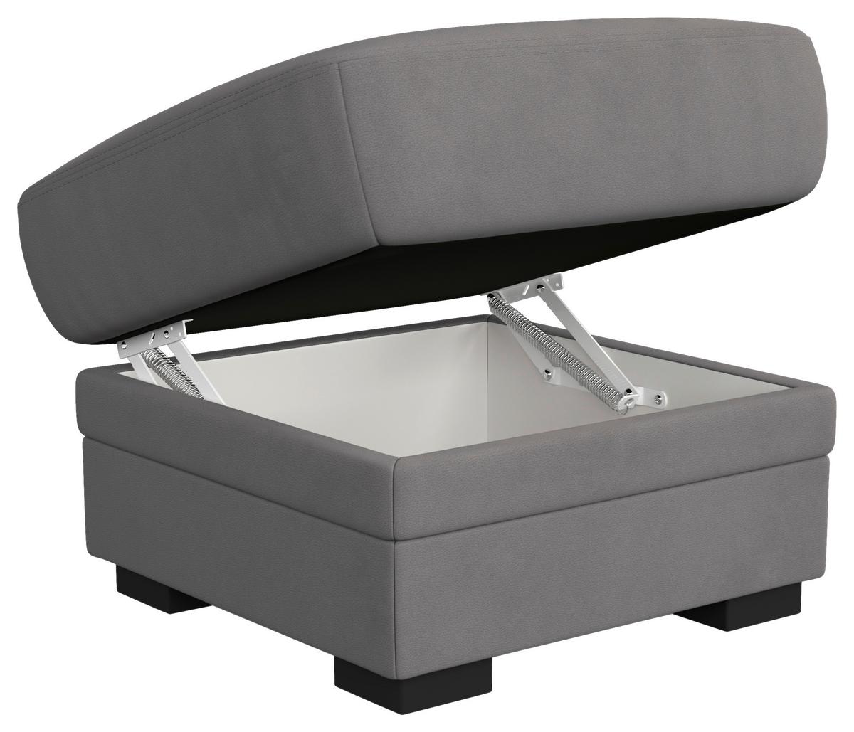 Hocker Marcus - Hellgrau/Schwarz, Basics, Textil (68/45/68cm) - MID.YOU